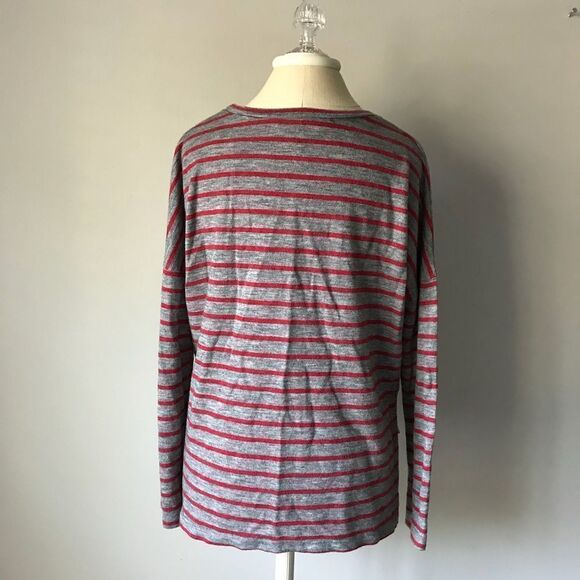 BB DAKOTA HIGH LOW SWEATER STRIPED CROPPED M GRAY - Picture 3 of 5